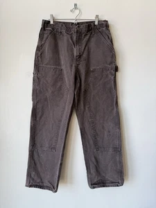 VINTAGE Carhartt B136 DKB 31x30 Brown Carpenter Loose Fit Double Knee Jeans Fade - Bild 1 von 5