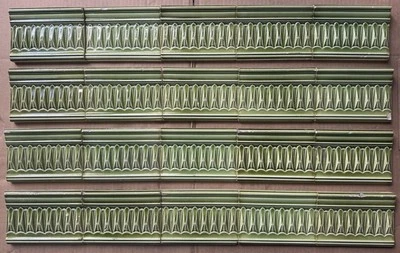 20 ALEMANIA - AZULEJO ANTIGUO ART NOUVEAU MAYÓLICA BORDE C1900 Foto 1 de 4