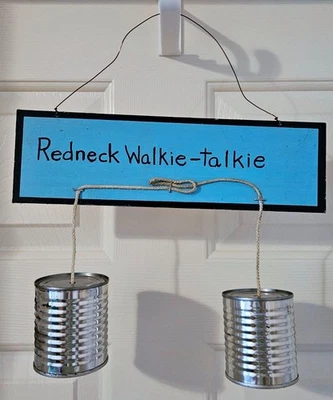 Walkie-talkie trasero Redneck decoración del hogar ~ divertido regalo mordaza ~ azul y negro ~ hecho en casa ~ 12" Foto 1 de 3