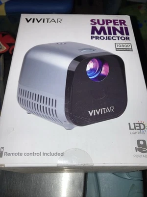 Vivitar Super Mini Projector 1080P, LED. Support FHD. New In Box Gray - Image 1 of 4