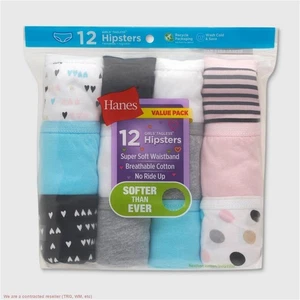 Hanes Girls' 12pk Hipster - SIZE 14 - Picture 1 of 5