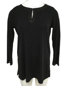 ST. MICHAEL MARKS AND SPENCER Ladies Beaded Tunic Top UK 10 Pre-Loved Classic - Picture 1 of 9