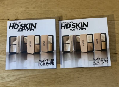 x2 Make up For Ever HD Skin Matte Velvet Powder Foundation Sample Packs 4 Shades - Image 1 of 4