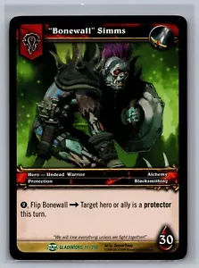 World of Warcraft TCG "Bonewall" Simms #11/208 WOW Blood of Gladiators - Picture 1 of 2