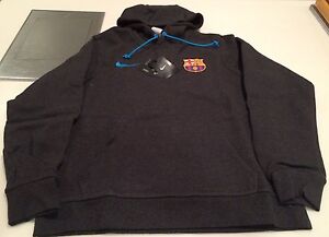 Team FC Barcelona European Soccer Football Hoodie Sweatshirt Grey XX-Large Adult