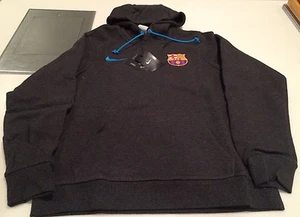 Team FC Barcelona European Soccer Football Hoodie Sweatshirt Grey XX-Large Adult - Picture 1 of 3