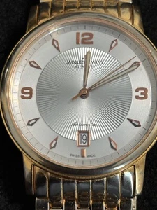 JACQUES LEMANS ROSE GOLD G-138 AUTOMATIC SWISS MADE SKELETON DATE WATCH, NR!!! - Picture 1 of 13