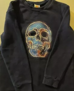 Circo Boys Navy Blue Cotton Sweatshirt Skull Skeleton Sm 6-7 Long Sleeve - Picture 1 of 5