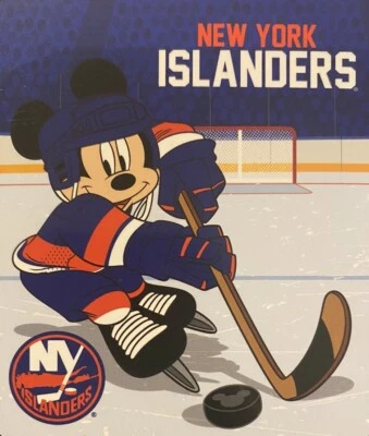 Disney Mickey Mouse X New York Islanders 60x70 Peluche Sherpa Manta NHL Foto 1 de 4