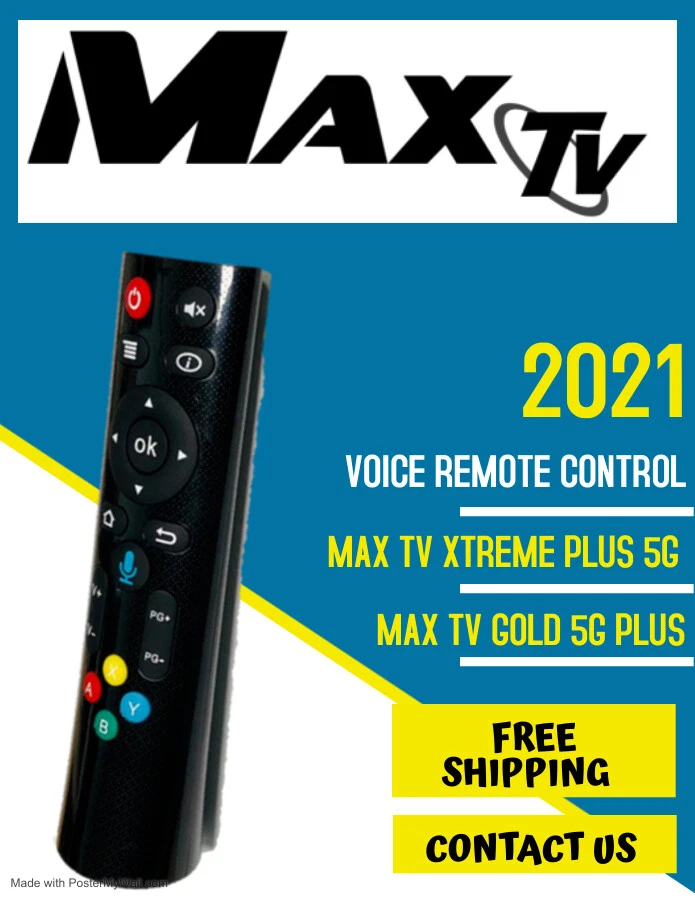 Voice Remote Control for MAX TV XTREME PLUS 5G AND MAX TV GOLD 5G PLUS  - Image 1 of 1