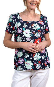 Lily & Me Womens Summer Days Top Garden Bloom | Capped Sleeves Shirt