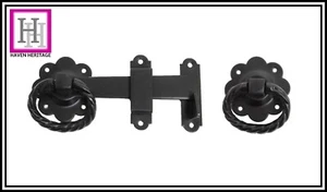 6" Quality Metal Ring Gate Latch Large Black Door Garden Catch Lock Twist  - Picture 1 of 9