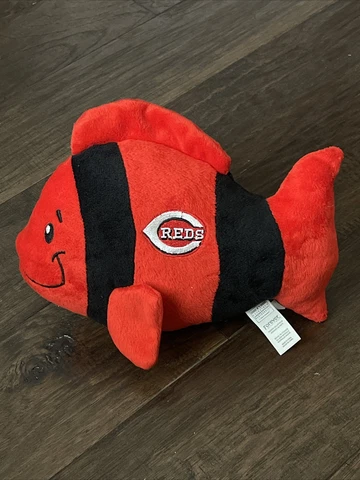 FOREVER MLB Cincinnati Reds Plush Mascot Stuffed Animal Red Black Fish Cover