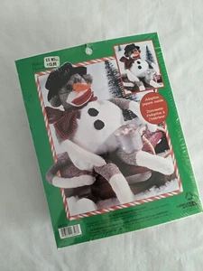 NEW Leisure Arts Peejay Snowman Craft Kit 21" Sock Monkey #46303 - Picture 1 of 5