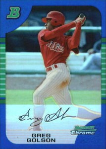 2005 (PHILLIES) Bowman Chrome Blue Refractors #161 Greg Golson /150