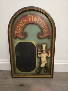 Vintage Kitchen /Pub, Chefs chalk board "Todays Fine Food" Wall hanged,Very rare - Picture 1 of 9