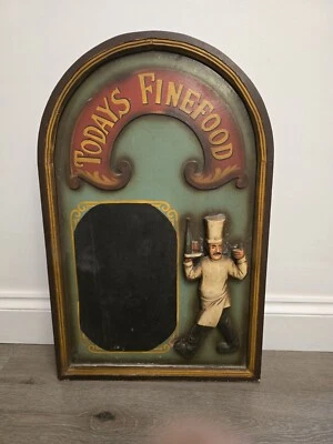 Very Rare,Vintage Kitchen /Pub,Chefs chalk board "Todays Fine Food" Wall hanged. - Image 1 of 4