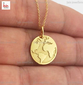 18Kt, 22 Kt Echt Gold Handarbeit Erde Halskette Kette Anhänger 10 - 18 Gramm 26 mm - Bild 1 von 4