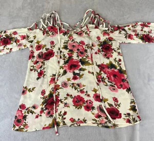 Gypsie Moondust Floral Long Sleeve Vneck Blouse Size small - Picture 1 of 5