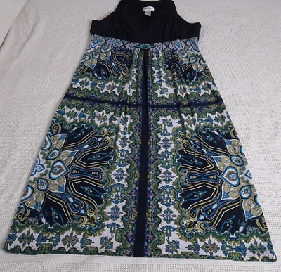 Maxi Vestido Vintage Danny & Nicole 2X-22W Acento Estrás Sin Mangas Años 80-90 Foto 1 de 4