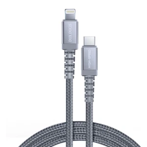 Cable de carga de nailon Dux Ducis Space MFI USB tipo C PD 18W / 8 pines 1m 3A gris - Imagen 1 de 9