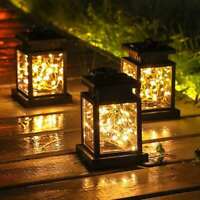 Gartenlaterne mit LED-Kerze LED-Laterne Lampe Gartenlampe 3 Farben 2 Formen 