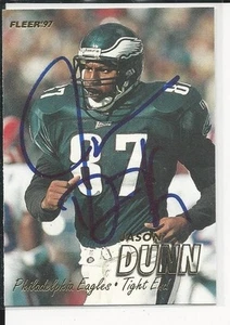 Signed Jason Dunn Philadelphia Eagles 1997 Fleer Football Card #261 - Picture 1 of 1
