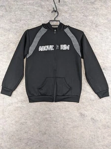 Above The Rim Jacket Boys Youth Large 14 16 Black Full Zip Hooded Embroidered - Picture 1 of 12