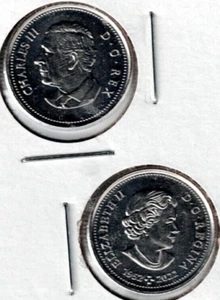 2023 Kanada First Strike brillant unzirkuliert KCIII & QEII 10 Cent (2 Münzen)! - Bild 1 von 2