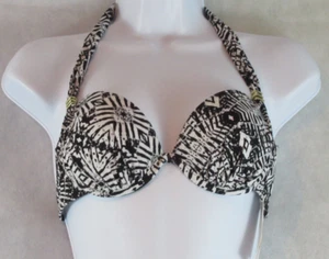 Bar III Sand Dollar Underwire Bikini Top Swimsuit, Black/White, Medium M - Picture 1 of 2