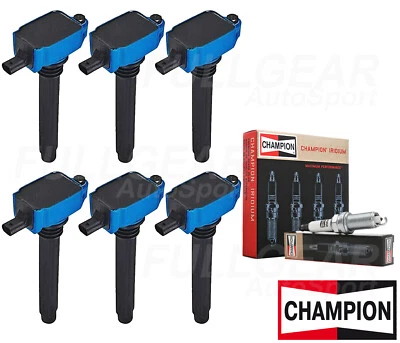 CHAMPION IRIDIUM PREMIUM SPARK PLUG + ENERGY IGNITION COIL SET FOR DODGE 3.6L V6 - Image 1 of 3