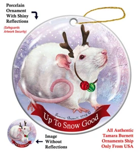 Up to Snow Good Ornament - Albino Rat - Picture 1 of 1