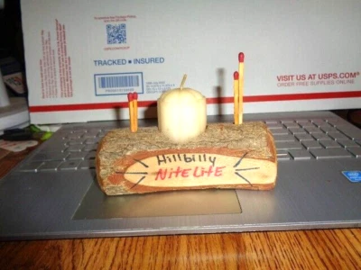 Tronco Nite Lite tallado a mano madera/decoración del hogar- Hillbilly NITE LITE Foto 1 de 4