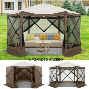 12x12 Pop Up Canopy Gazebo, Outdoor Canopy Tent Screen House with 6 sidewalls - Picture 1 of 7