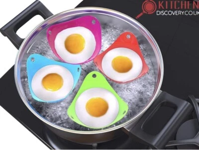 KE Egg Poaching Cups Boil Molds Heat-Resistant, Floating Poaching Silicone 4Pk