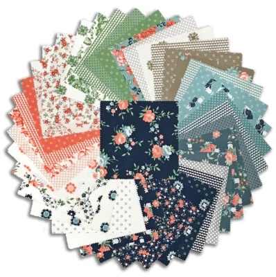 Moda Quilting Sewing Fabric Charm Pack Rosemary Cottage 5 Inch Squares - Image 1 of 4