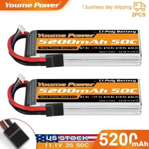2pcs 11.1V 5200mAh 3S LiPo Battery 50C for RC TR Car Truck Buggy Boat - Picture 1 of 7