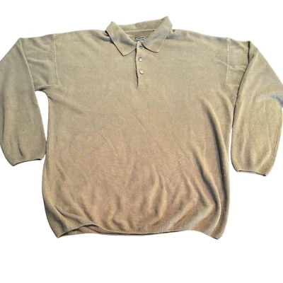 Bugle Boy Vintage men's olive green collared sweater soft acrylic sz L - Image 1 of 4