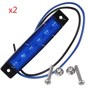 2x 6LED Clearance Side Marker Light Blue Indicator Lamp For Auto Car Truck Lorry - Picture 1 of 2