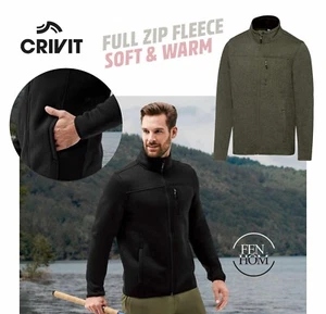 Crivit Fleece Jacket Winter Fishing Outdoor Full Chain Warm Soft Mens Size M-XL - Picture 1 of 12