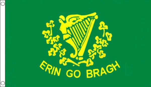 ERIN GO BRAGH FLAG 5' x 3' Ireland For Ever Irish Republic American Civil War - Image 1 of 1