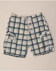 ANIMAL Mens Cargo Swimming Shorts XL Blue Check Polyester GL06 - Picture 1 of 3