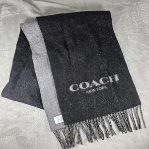 Bufanda unisex Coach negra/gris exclusiva de lana/cachemira (76053)  - Imagen 1 de 10