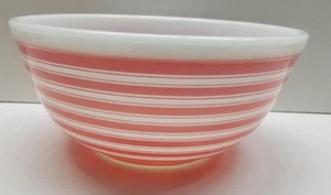 Vintage Pyrex rosa Streifen Schüssel 403 2,5 Quart RAR ZU FINDEN Nistschale    - Bild 1 von 8