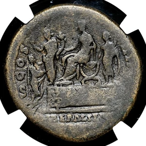 IMPERIO ROMANO. Antonino Pío, 138-161 dC. Æ Sestercio, tipo raro, NGC fino - Imagen 1 de 4