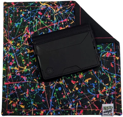 50 WAYS POCKET POCKET HANK Everyday Carry EDC Gear Neon Pink Blue 80's Splatter - Image 1 of 3
