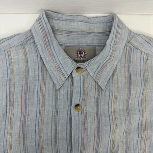 The Territory Ahead Mens Linen Button Up Striped Southwest Cowboy Shirt Xl READ - Picture 1 of 12