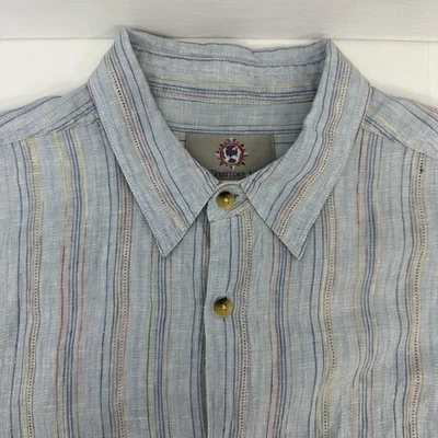 The Territory Ahead Mens Linen Button Up Striped Southwest Cowboy Shirt Xl READ - Image 1 of 4
