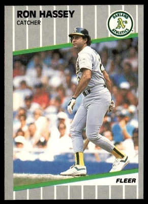 1989 Fleer Ron Hassey Oakland Athletics #9 - Image 1 of 2