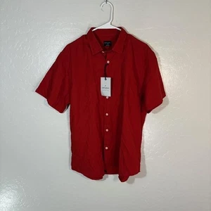 UNTUCKit Shirt Mens Large Red Briscoe Short Sleeve Garment Dyed Regular Fit - Picture 1 of 7